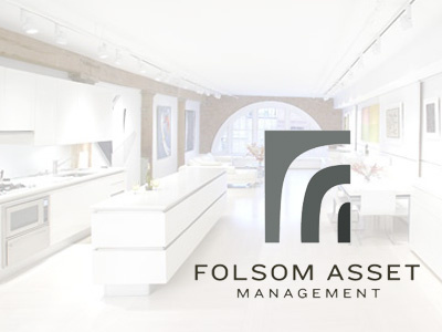 Folsom Assest Management Logo arches design gradient grey homes logo professional real estate simple