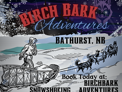 Birch Bark Promo Work ad adventure advertisement branding design dogsled graphic design illustration winter