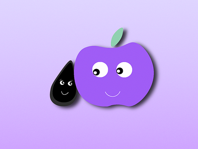 if my nephew and my niece were fruits :3 (chia and apple) adobe graphic design illustration vector