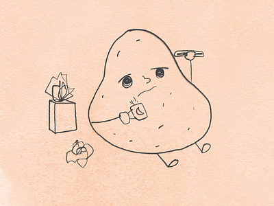 Mr. Potato has it all...sick, cold and flu! adobe design graphic design illustration