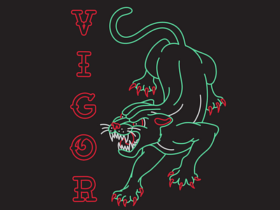 Vigor Panther Logo branding design illustration logo typography vector