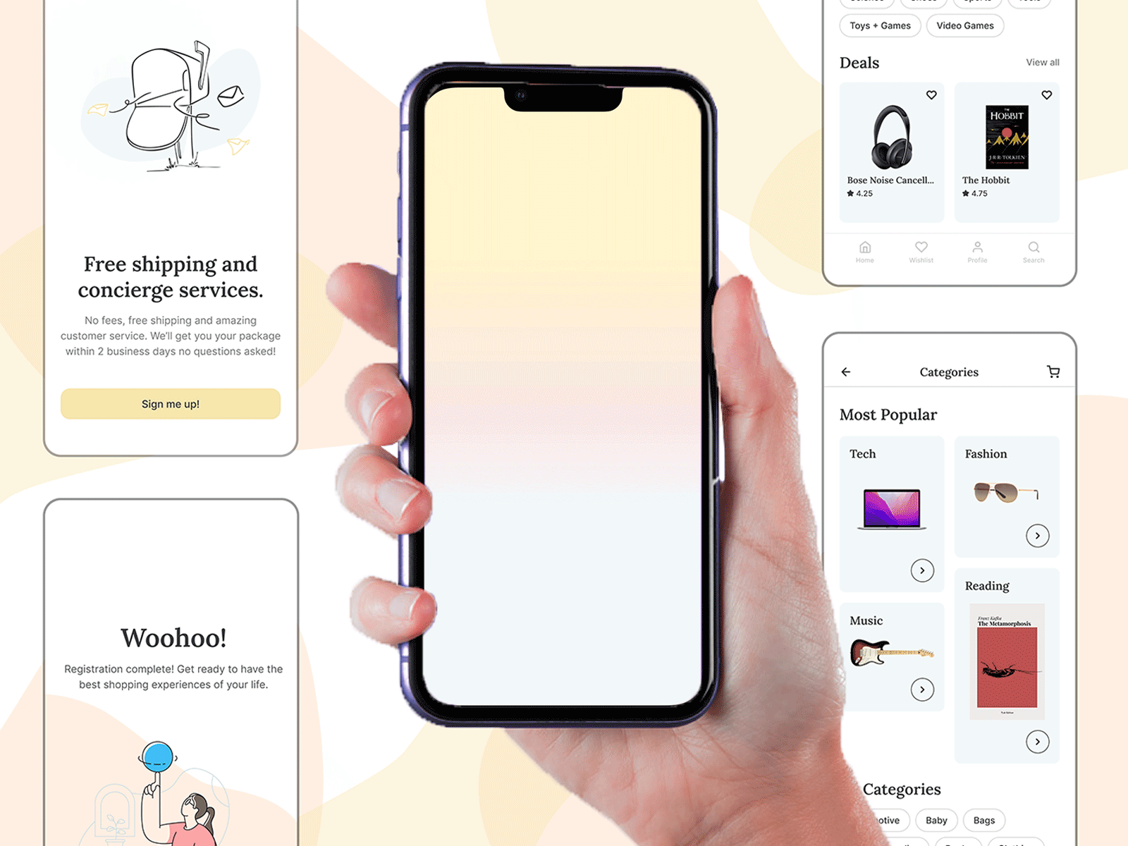 Onboarding Process Mokup animation app design ui ux