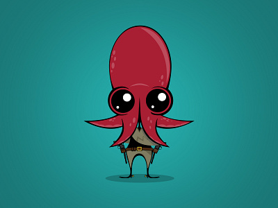 Billy the squid character design illustration vector