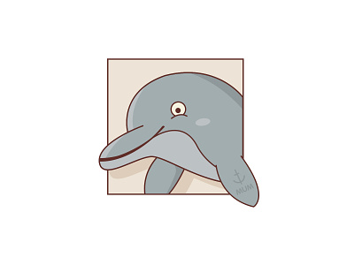 Dolphin character design icon illustration vector
