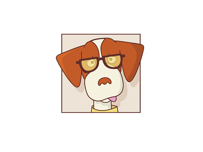 Dog character design icon illustration vector