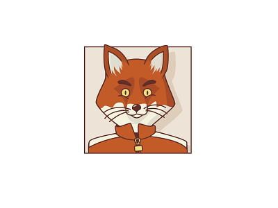 Fox character design icon illustration vector
