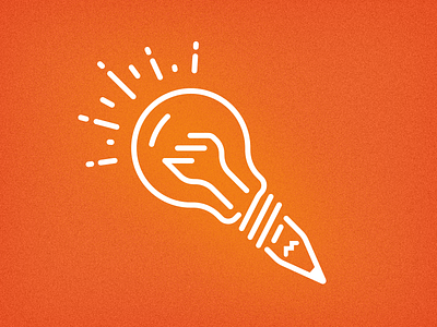 Epic lightbulb pencil combo bulb cool doodle icon illustration light lightbulb orange pencil