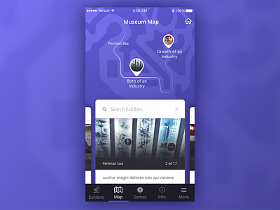 Children's Museum App Map app gradient map sketch ui