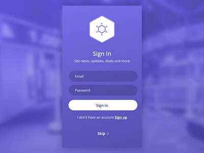Sign in Screen for Children's Museum App app gradient sign in sketch ui