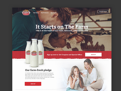 Dairy Farm Home Page atomux cow dairy farm home page sketch ui website