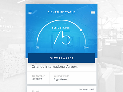 Signature App Status Dribbble Alternate app cards flights mobile rewards