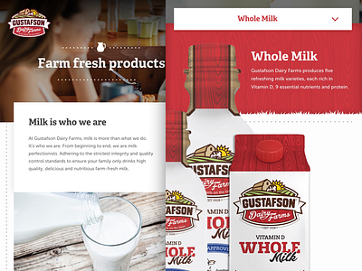 Gustafson Dairy Farms Product Page dairy farm milk sketch ui web
