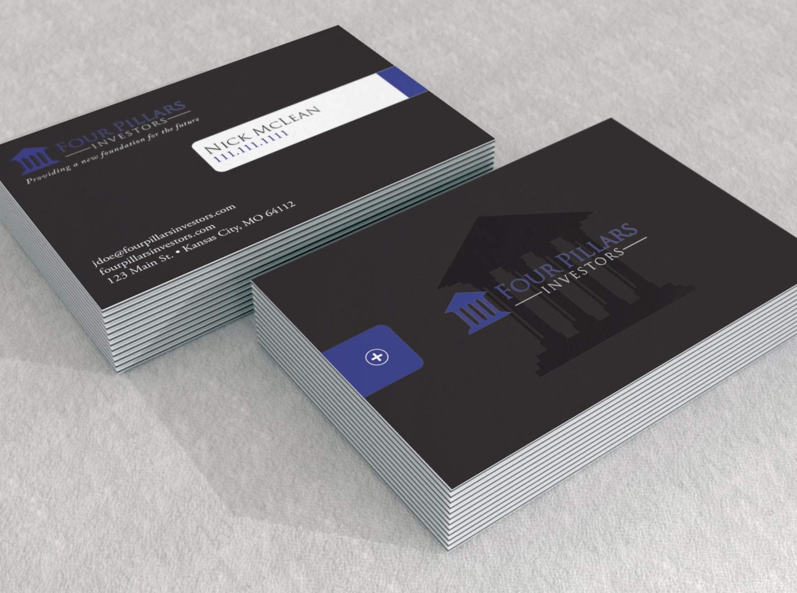 Four Pillars Business Cards Mockup by Michael McAllister on Dribbble