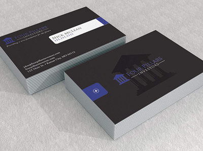 Four Pillars Business Cards Mockup branding business cards graphic design logo