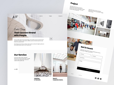 Design Agency and Exhibition - Landing Page agency landing page architect design desktop exhibition design minimalist ui website design