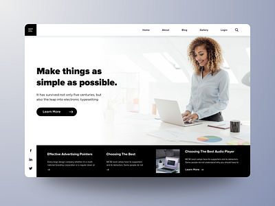 Simple Landing Page blog design business agency design desktop ui