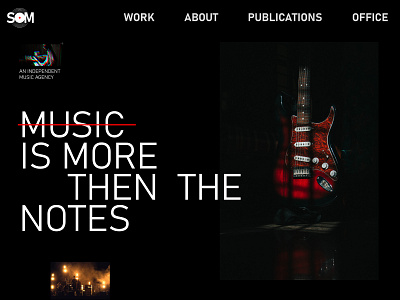 SOM - Music website action branding dark dark mode designe figma hero section landing page logo minimal minimalistic music song streaming ui ux web design