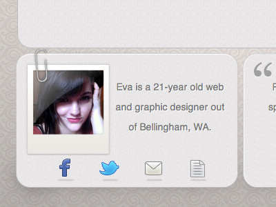 Portfolio bio preview bio helvetica icons paperclip polaroid portfolio web