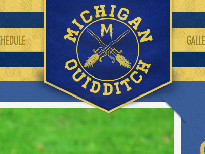 Michigan Quidditch banner banner broom harry potter michigan quidditch university web design website