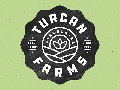 Turcan Farms branding distressed farming fresh grit logo plants texture