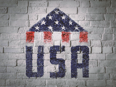 USA Folded Flag america cracked destroyed distressed eroded flag independence paint stars stripes texture vintage