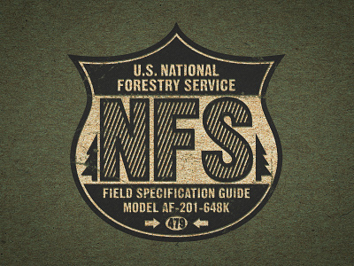 U.S. National Forestry Service Badge Play badge classic forest national texture usa vintage