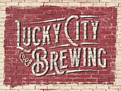 Local Co-Op Brewery Mural Exploration beer branding brewery lettering lucky north carolina painted signage typography vintage