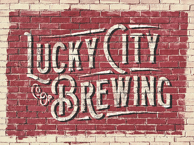 Local Co-Op Brewery Mural Exploration beer branding brewery lettering lucky north carolina painted signage typography vintage