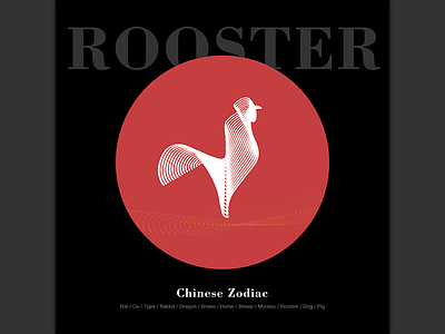 Rooster chinese zodiac graphic design