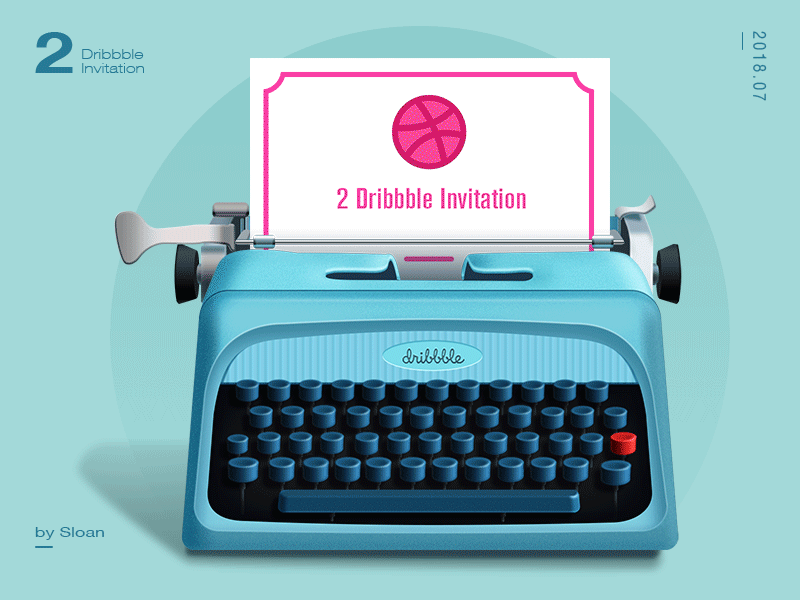 2 Dribbble invitations gif illustration invit invitation photoshop