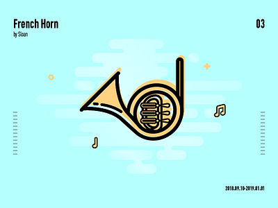 French Horn design illustration music photoshop ui