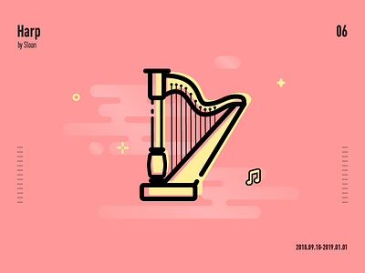 Harp illustration music photoshop ui