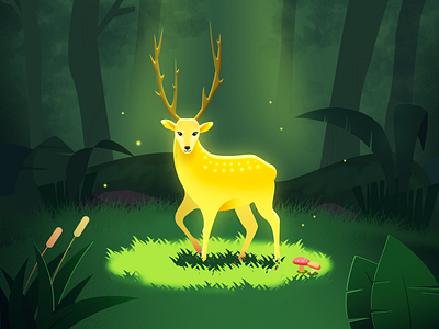 David's deer art deer illustration photoshop 插画