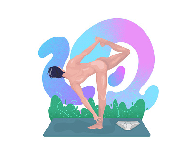 Yoga man illustration vector