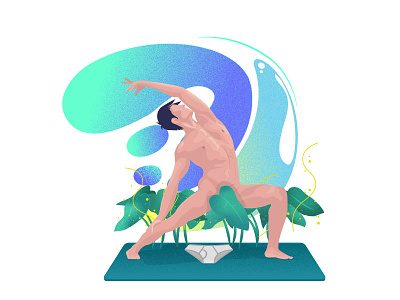 Yoga man illustration vector