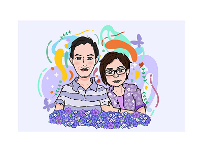 father&mother illustration vector