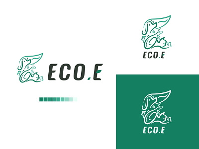 ECO.E logo branding illustration logo vector