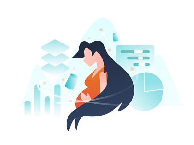 Collect data from mother and baby illustration