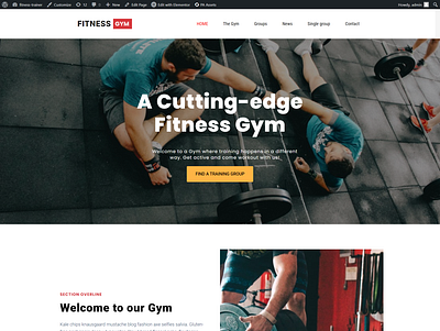 FITNESS GYM customization design elementor website design wordpress