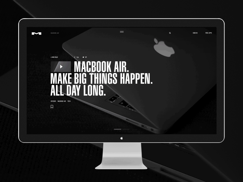 Macster animation apple clean clear explore minimal motion news principle promo web website