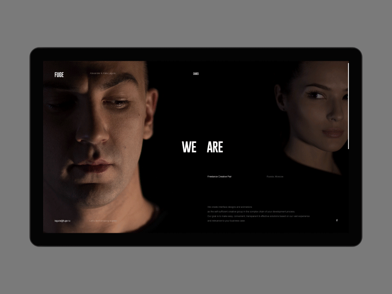 FUGE desktop fullscreen minimal motion portfolio ui ux web website