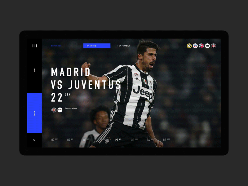 Sportspace desktop fullscreen minimal motion principle promo ui ux web website