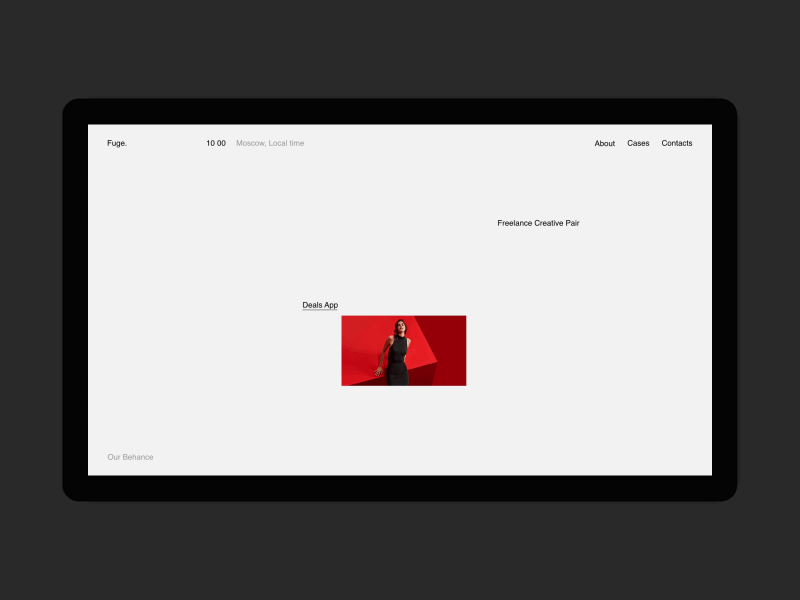 Fuge. desktop fullscreen minimal motion portfolio ui ux web website