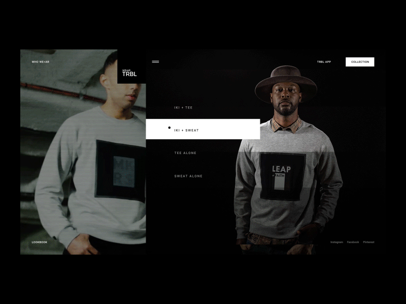 we+ar TRBL animation desktop fullscreen minimal motion principle ui ux web website