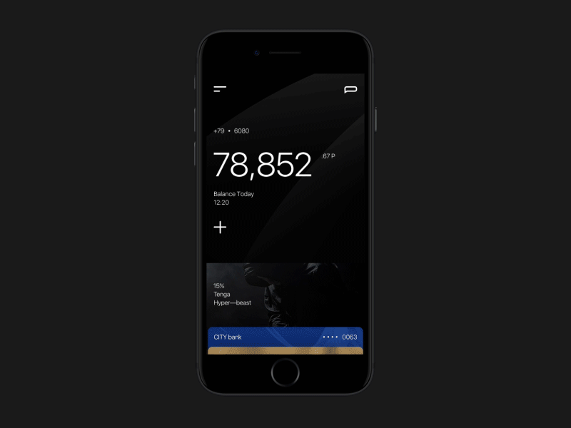 Comepay app application fullscreen minimal mobile motion ui ux