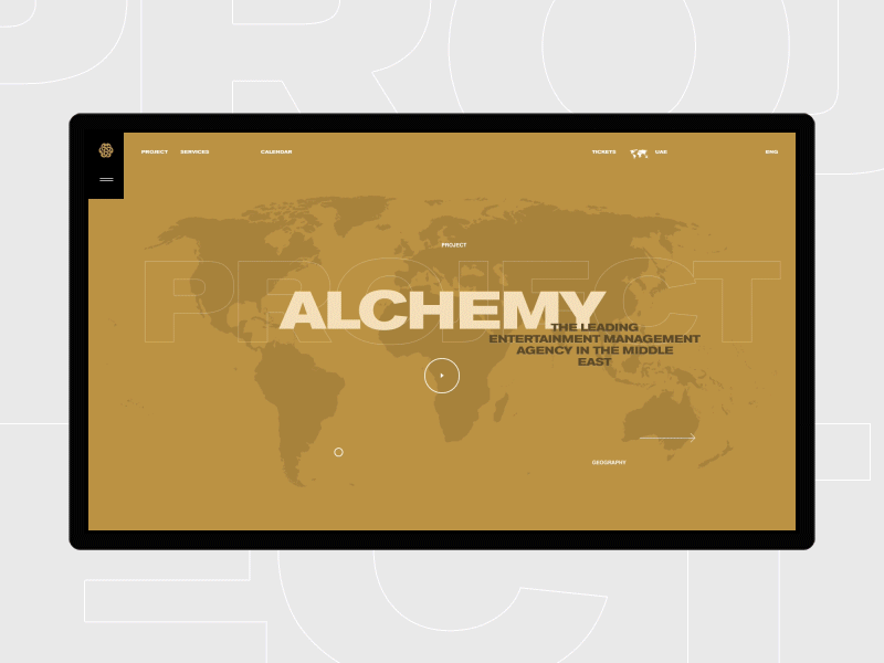 Alchemy Project animation design desktop minimal motion principle typography ui ux web