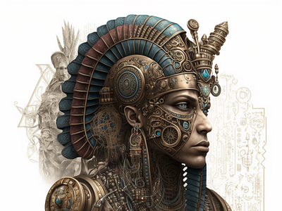 Egyptian pharaoh Tatoo Steampunk design graphic design illustration tatoo