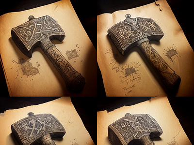 Ancient god hammer design graphic design illustration tatoo