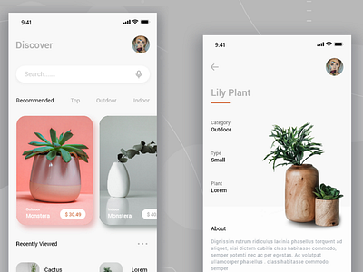 Plant online store mobile app design plantstore onlineshop