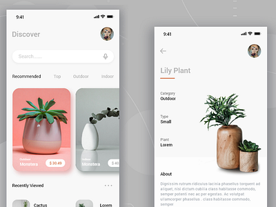 Plant online store mobile app design